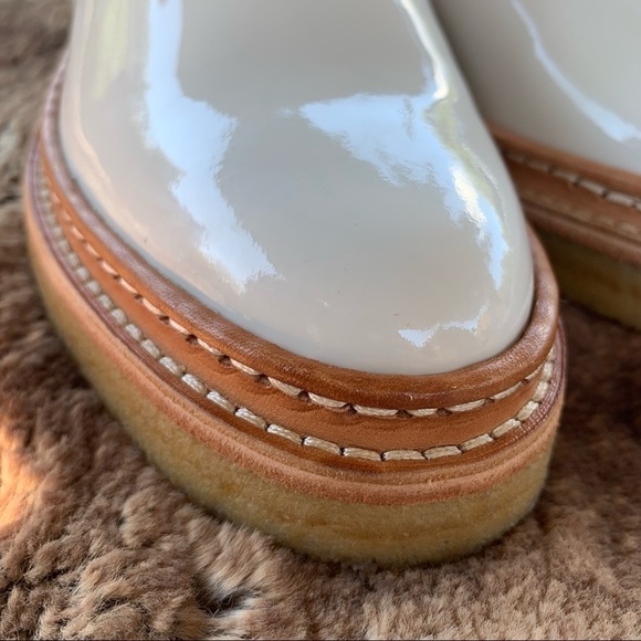 Want Les Essentiels Cordova Crepe Patent Leather White Oxfords - Picture 10 of 13